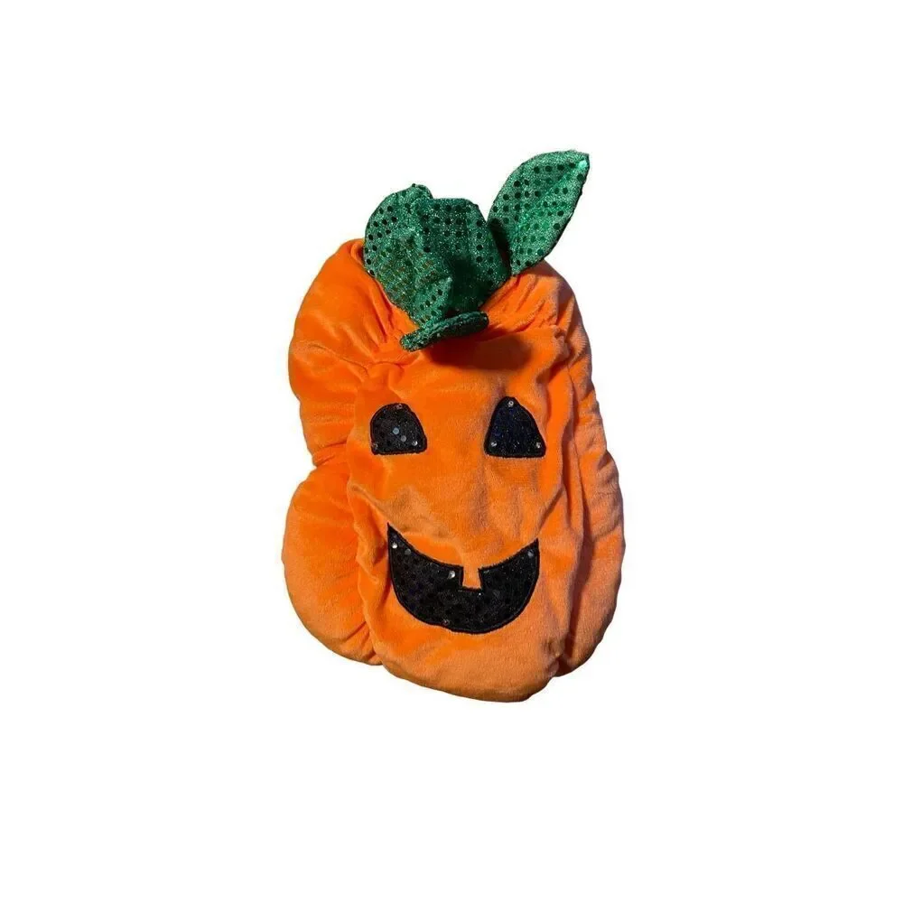 Thrills and chills, dog light up pumpkin coat/orange/size small battery operated